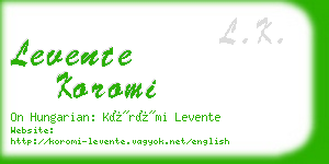 levente koromi business card